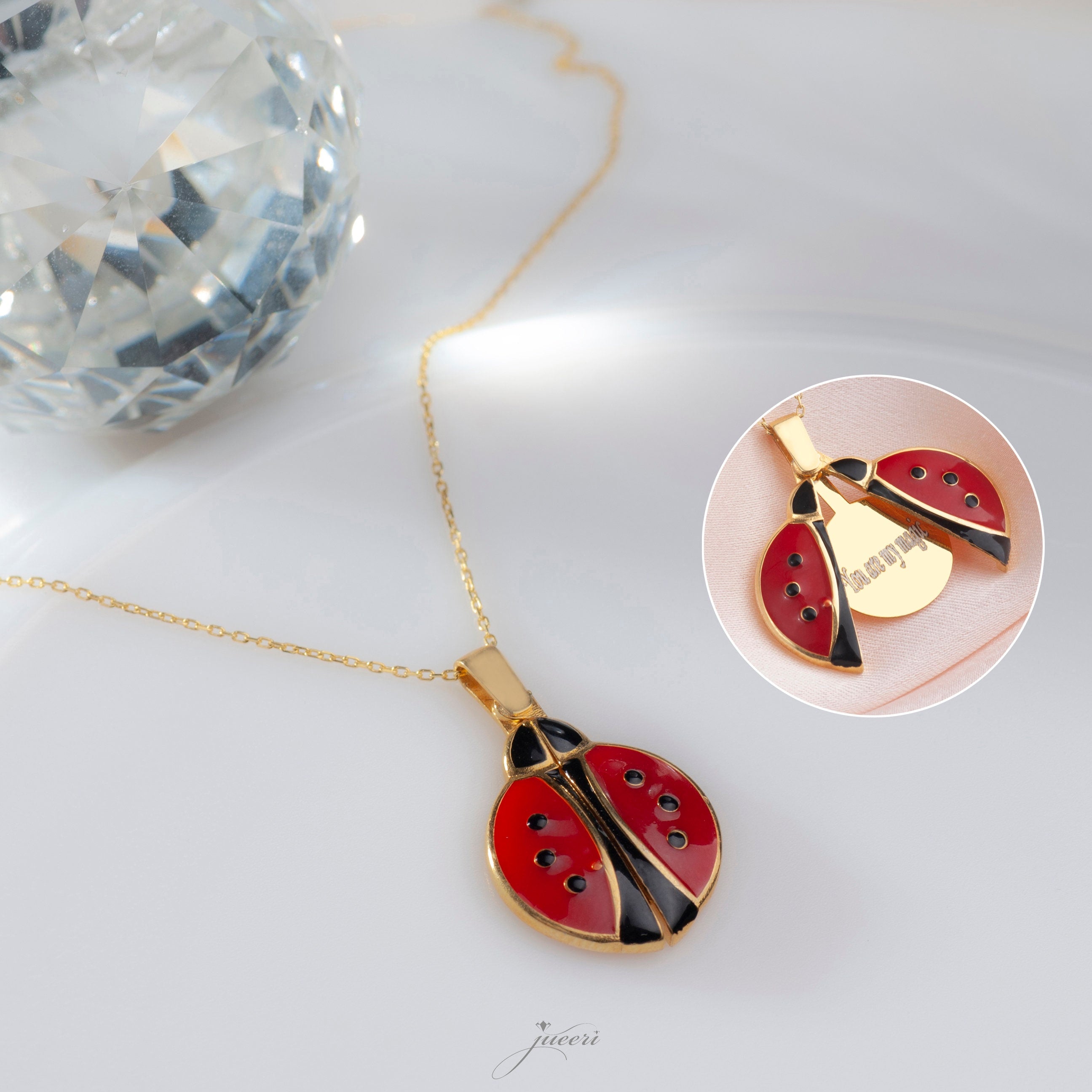 Quality Gold 14k Two Tone Ladybug Pendant K4820 - Tyler Ross Jewelers
